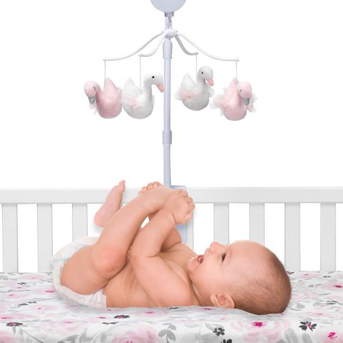  [아마존베스트]Bedtime Originals Blossom Pink/White Swan Musical Baby Crib Mobile