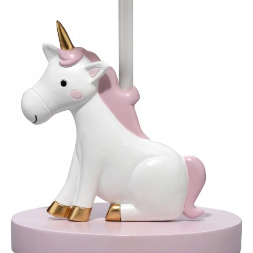  Bedtime Originals Rainbow Unicorn Lamp with Shade & Bulb, White