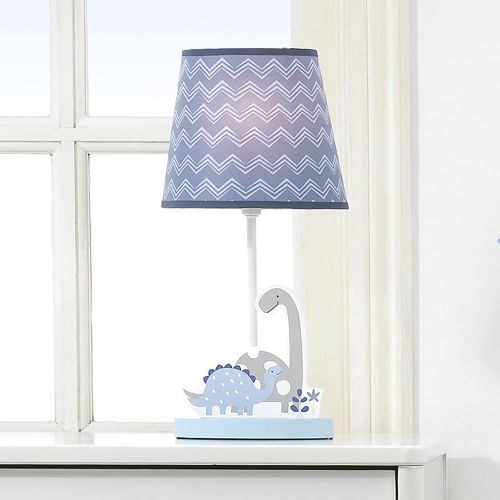  Bedtime Originals Roar Dinosaur Lamp with Shade & Bulb, Blue/Gray