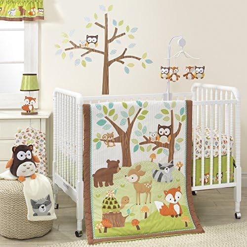  Bedtime Originals Friendly Forest Woodland, 3 Piece Bedding Set, Green/Brown