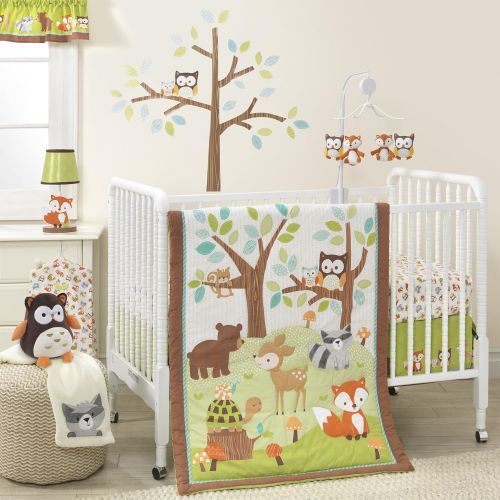  Bedtime Originals Friendly Forest Woodland, 3 Piece Bedding Set, Green/Brown