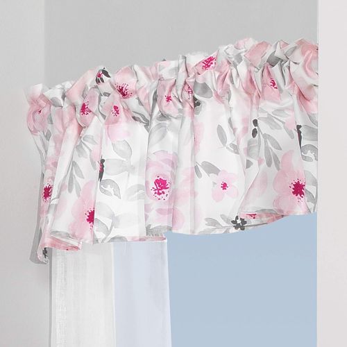  [아마존베스트]Bedtime Originals Blossom Pink/Gray Watercolor Floral Window Valance