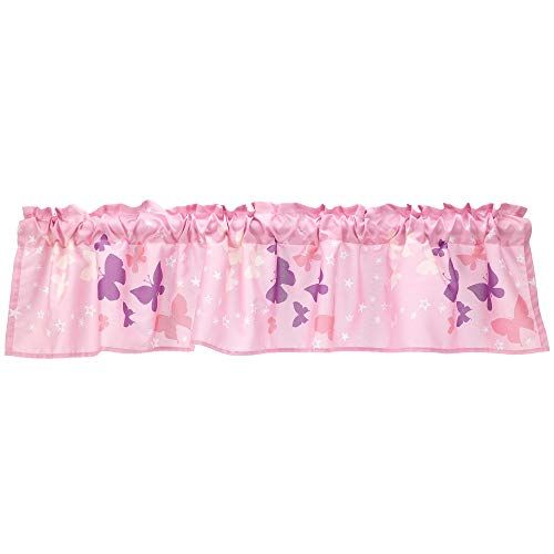  [아마존베스트]Bedtime Originals Butterfly Kisses Window Valance, Multicolor