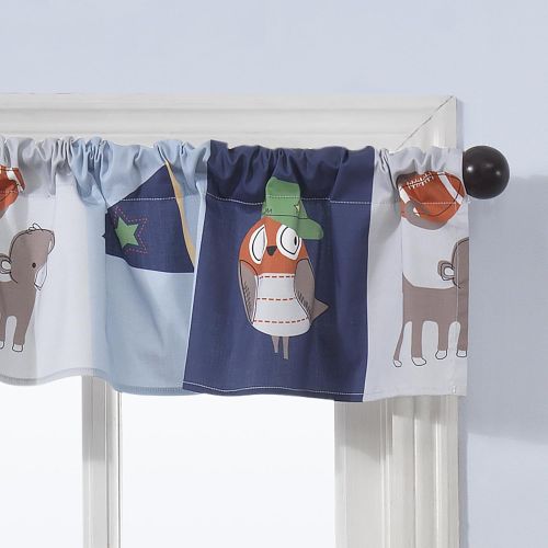  [아마존베스트]Bedtime Originals Baby League Sports Animals Window Valance, Blue/Gray