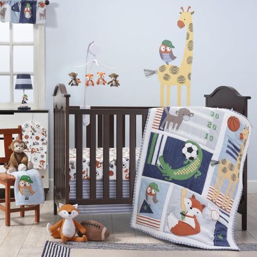  [아마존베스트]Bedtime Originals Baby League Sports Animals Window Valance, Blue/Gray