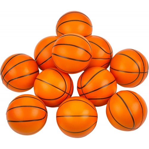  Bedwina Mini Basketball Stress Balls - (Pack of 12) 2.5 Inch Small Foam Basketballs for Kids, Sports Theme Party Favor Toys Birthday Party Game and Anxiety, Stress Relief Squeeze Balls, St