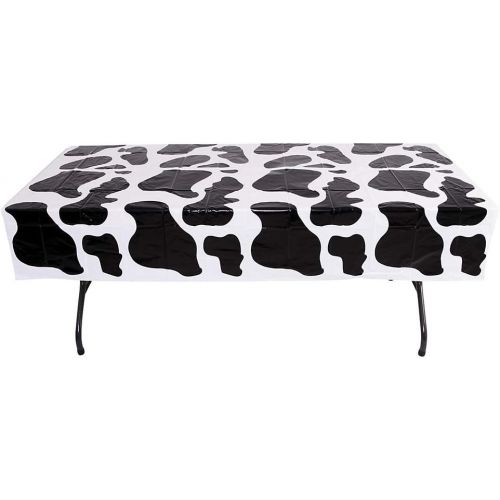  Bedwina Cow Print Tablecloth (6 Pack) 54 x 72 Tablecloths For Farm Animal Themed Party, Birthday Party, Picnic Table Covers