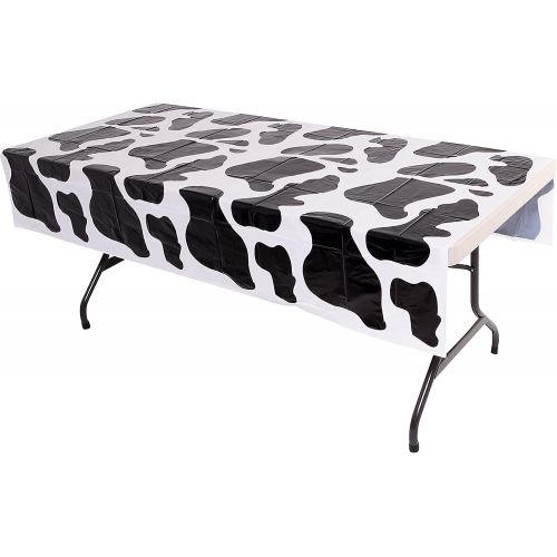  Bedwina Cow Print Tablecloth (6 Pack) 54 x 72 Tablecloths For Farm Animal Themed Party, Birthday Party, Picnic Table Covers