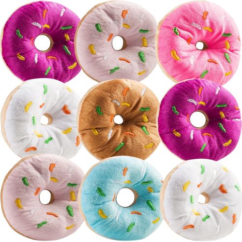  Bedwina Plush Donuts with Sprinkles - (Pack of 12) 1 Dozen Stuffed Donut Pillow Toy Party Favors, Donut Party Supplies Decorations and Stocking Stuffers for Kids