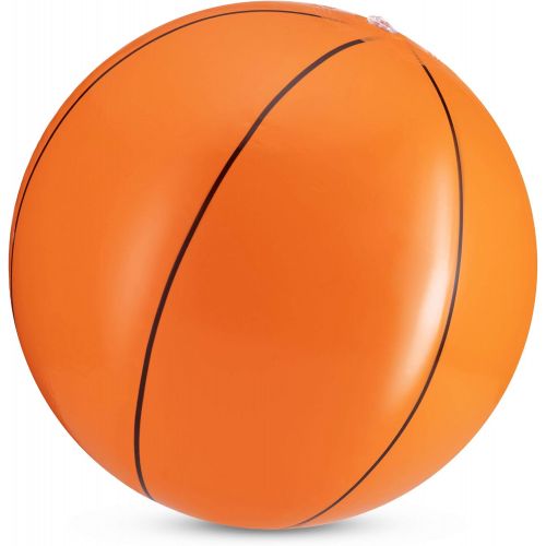  Bedwina Inflatable Basketballs (Pack of 12) 16 inch, Beach Balls for Sports Themed Birthday Parties, Beach Pool Party, Games, Favors, Stocking Stuffers