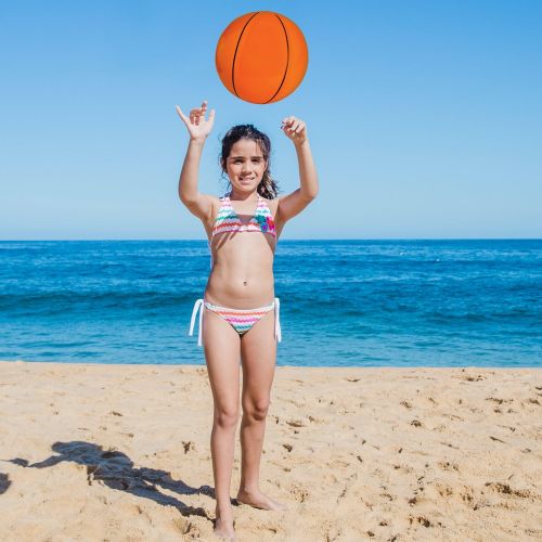  Bedwina Inflatable Basketballs (Pack of 12) 16 inch, Beach Balls for Sports Themed Birthday Parties, Beach Pool Party, Games, Favors, Stocking Stuffers