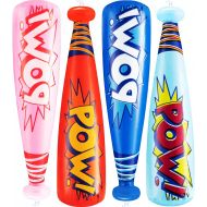 Bedwina Pow Inflatable Baseball Bats - (Pack of 12) Oversized 20 Inch Inflatable Toy Bat, Carnival Prizes, Goodie Bag Favors or Superhero Birthday Party Prizes for Kids