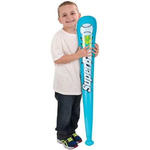  Bedwina Inflatable Baseball Bats in Bulk - (Pack of 12) - Giant 42 Inch Baseball Party Favors for Kids, Sports Theme Toy Party Supplies and Birthday Party Decorations