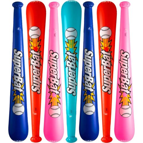  Bedwina Inflatable Baseball Bats in Bulk - (Pack of 12) - Giant 42 Inch Baseball Party Favors for Kids, Sports Theme Toy Party Supplies and Birthday Party Decorations