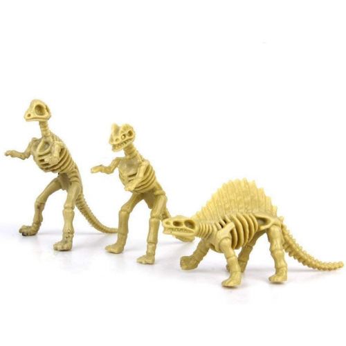  Bedwina Dinosaur Fossil Skeleton (24 Pieces) Assorted Figures Dino Bones, 3.7 Inch - for Science Play, Dino Sand Dig, Party Favor, Decorations and Stocking Stuffer