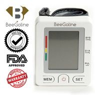 BeeGoline Wrist Blood Pressure Monitor Accurately Detects Blood Pressure Heart Rate & Irregular Heartbeat Cardiologist Approved Large LCD 2 User Selection 180 Memory Easy to Operat