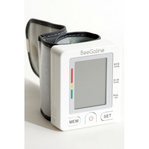  BeeGoline Wrist Blood Pressure Monitor Accurately Detects Blood Pressure Heart Rate & Irregular Heartbeat Cardiologist Approved Large LCD 2 User Selection 180 Memory Easy to Operat