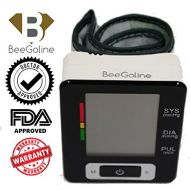 BeeGoline Wrist Blood Pressure Monitor Accurately Detects Blood Pressure Heart Rate & Irregular Heartbeat Cardiologist Approved Large LCD 2 User Selection 180 Memory Easy to Operat