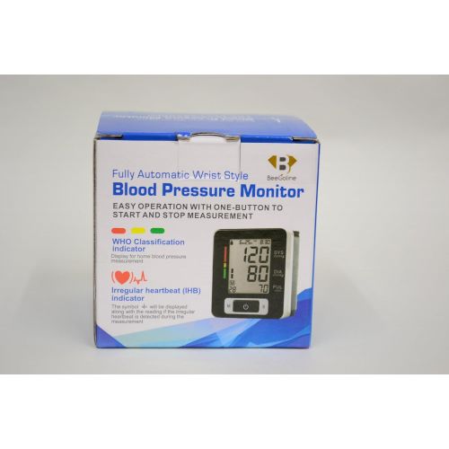  BeeGoline Wrist Blood Pressure Monitor Accurately Detects Blood Pressure Heart Rate & Irregular Heartbeat Cardiologist Approved Large LCD 2 User Selection 180 Memory Easy to Operat