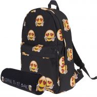 BeeShine Emoji Primary Junior High University School Bag Bookbag Backpack+ Pencil Case