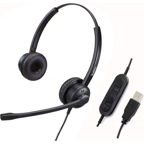  BeeBang Call Center USB Headset with Noise Cancelling Microphone and Volume Control for PC Chat Skype...