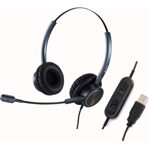  BeeBang Call Center USB Headset with Noise Cancelling Microphone and Volume Control for PC Chat Skype...