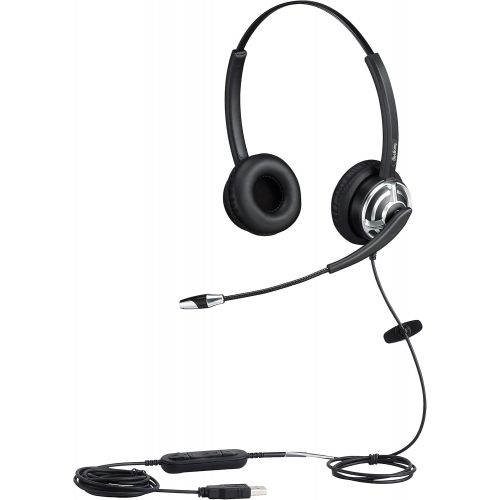  BeeBang Call Center USB Headset with Noise Cancelling Microphone and Volume Control for PC Chat Skype...