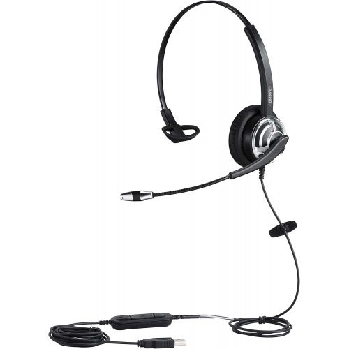  BeeBang Call Center USB Headset with Noise Cancelling Microphone and Volume Control for PC Chat Skype...