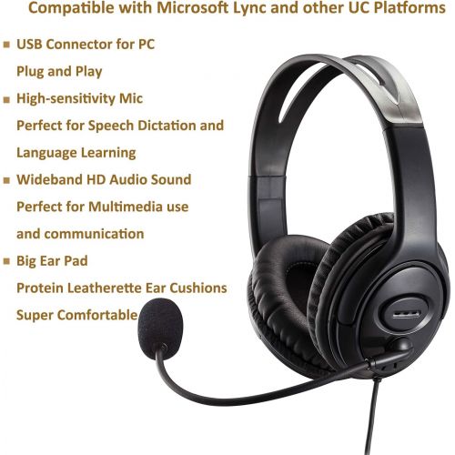  BeeBang Call Center USB Headset with Noise Cancelling Microphone and Volume Control for PC Chat Skype...