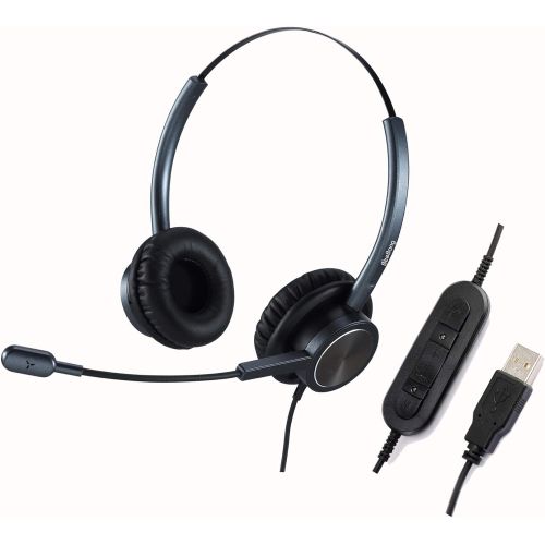  BeeBang Mono USB Headset Headphone with Microphone Noise Cancelling for Skype Microsoft Lync Voice...