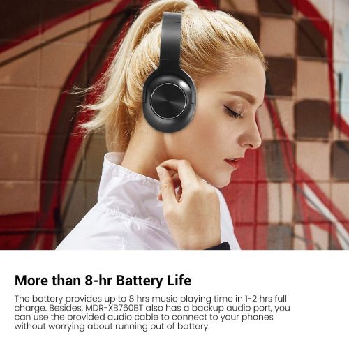  Beegod Wireless Headphones Noise Cancelling Bluetooth Earphone with Mic Deep Bass Over Ear Headset Comfortable Protein Earpads Long Playtime (Black-C)