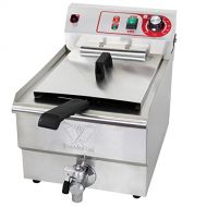 Beeketal BWF-131 Profi Gastronomie Kaltzonen Fritteuse (13l Volumen fuer max. 8,5l OEl) Gastro Imbis Friteuse mit Ein/Aus Schalter, Doppelheizspirale und Fettablaufhahn - 400V Starks