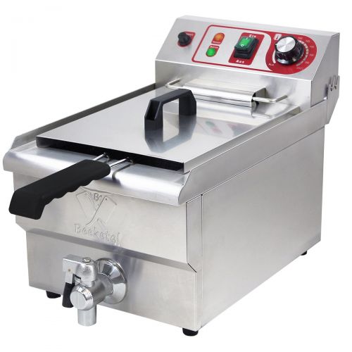  Beeketal BWF-101P Profi Gastronomie Kaltzonen Fritteuse (10 Liter Volumen fuer max. 6 Liter OEl) Edelstahl Gastro Imbiss Friteuse mit Doppelheizspirale, Temperaturkontrolle und Fetta