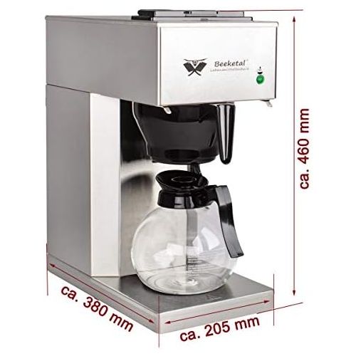  Beeketal BGK6 Gastro Rundfilter Kaffeemaschine 6 Liter, Edelstahl Filterkaffeemaschine doppelwandig mit 2 Heizsystemen (Bruehen/Warmhalten), Fuellstandsanzeiger und rosftreiem Perman