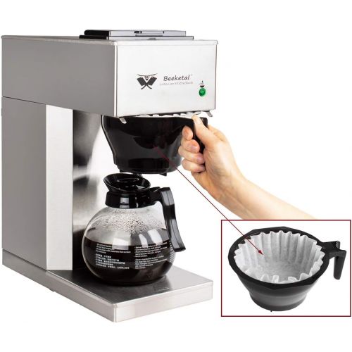  Beeketal BGK6 Gastro Rundfilter Kaffeemaschine 6 Liter, Edelstahl Filterkaffeemaschine doppelwandig mit 2 Heizsystemen (Bruehen/Warmhalten), Fuellstandsanzeiger und rosftreiem Perman