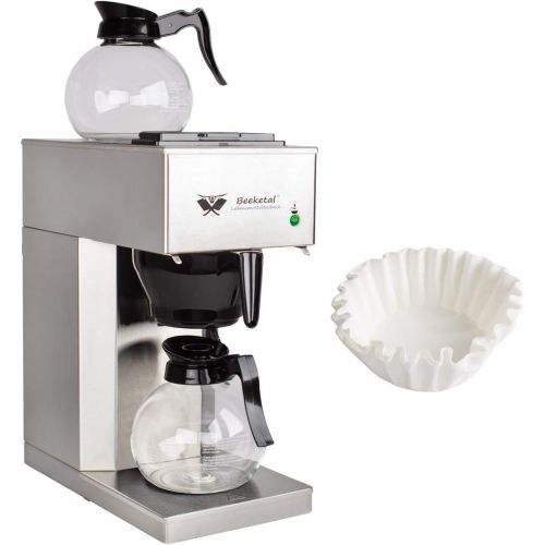  Beeketal BGK6 Gastro Rundfilter Kaffeemaschine 6 Liter, Edelstahl Filterkaffeemaschine doppelwandig mit 2 Heizsystemen (Bruehen/Warmhalten), Fuellstandsanzeiger und rosftreiem Perman