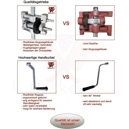  Beeketal BTH03K Edelstahl Industrie Wurstfuellmaschine 3 L Volumen (horizontal) mit Kebap Spiess Aufsatz, Wurstfueller mit 2 Gang Metall-Getriebe, inkl. 5 Tuellen, Kebap Aufsatz und 10