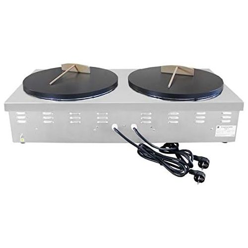  [아마존베스트]Beeketal BC Series Gastro Crepe Maker with Diameter 400 mm Non-Stick Crepe Plates, 50-300 °C Freely Adjustable, Professional Crepe Scoop in Stainless Steel Case with Extra Drawer