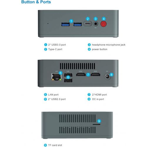  [아마존베스트]Beelink U57 Mini PC with Intel Core i5-5257u Processor(up to 3.10 GHz)&Windows 10 Pro,8G DDR3L/128G SSD High Performance Business Mini Computer,2.4G/5G Dual WiFi,BT4.2,Dual HDMI Po