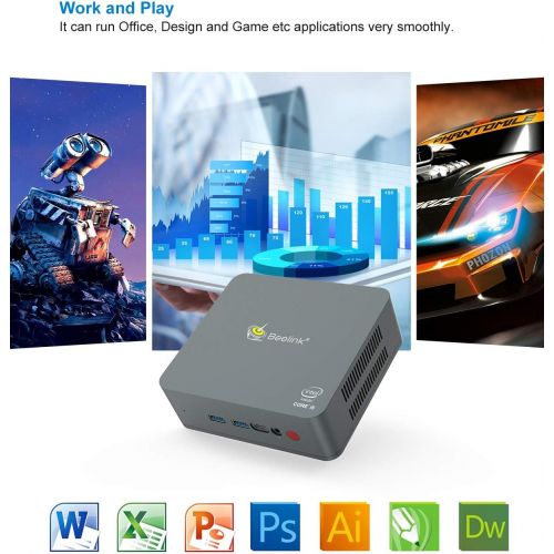  [아마존베스트]Beelink U57 Mini PC with Intel Core i5-5257u Processor(up to 3.10 GHz)&Windows 10 Pro,8G DDR3L/128G SSD High Performance Business Mini Computer,2.4G/5G Dual WiFi,BT4.2,Dual HDMI Po