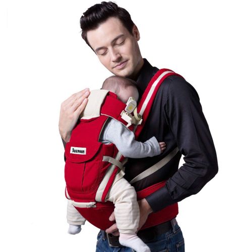  Beemoon 9-in-1 Ergonomic Baby Carrier with Hip Seat, Soft Carrier for All Shapes and Seasons, Perfect for Newborn, Infant Hiking Backpack Carrier