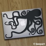 /Beepart Octopus macbook decal- laptop sticker, tentacles decal, illustrated octopus design, octopus laptop sticker, sea animal art, animal sticker