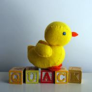 /Beeperbebe Yellow Plushie Duckie - Baby Toy - Squeaks - Plush - Stuffed Animal - Duckling - Rubber Ducky - Rattle - Soft - Newborn - Easter