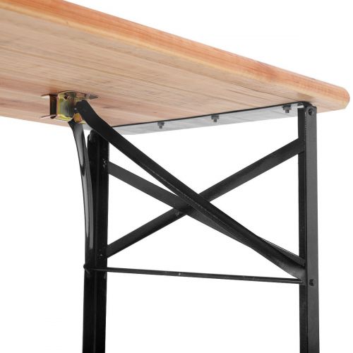  Beer Table Bench Set Folding Wooden Top Picnic Table Patio Garden 3 PCS