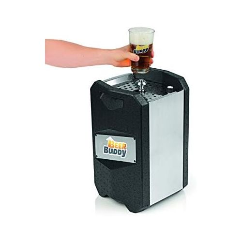  [아마존베스트]Beer Buddy Version 2020 Bottoms Up mobile beer dispenser with no electricity. For all 5-litre party barrels. Starter pack including reusable cups, Co2 capsules and magnets.