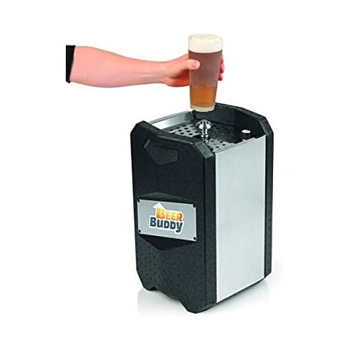  [아마존베스트]Beer Buddy Version 2020 Bottoms Up mobile beer dispenser with no electricity. For all 5-litre party barrels. Starter pack including reusable cups, Co2 capsules and magnets.