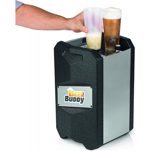  [아마존베스트]Beer Buddy Version 2020 Bottoms Up mobile beer dispenser with no electricity. For all 5-litre party barrels. Starter pack including reusable cups, Co2 capsules and magnets.