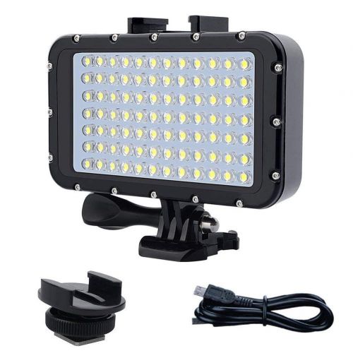  BeesClover BEESCLOVER Waterproof LED Video Light 84 LED High Power Dimmable Waterproof LED Video Light Waterproof Underwater Lights Dive Light Gopro Canon Nikon Black