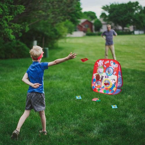  beetoy Bean Bags Toss Game for Kids, Collapsible Double Sides Cornhole Game Set with 8 Bean Bags, Portable Ourdoor Game for All Ages