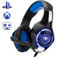 [아마존 핫딜] [아마존핫딜]Beexcellent Gaming Headset for PS4 Xbox One PC Mac Controller Gaming Headphone with Crystal Stereo Bass Surround Sound, LED Light & Noise-Isolation Microphone